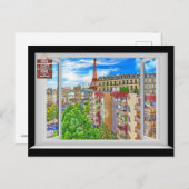 Carte Postale Fenêtre Paris (Devant / Derrière)