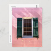 Carte Postale Fenêtre rose et vert St Augustine Floride Photo (Devant / Derrière)