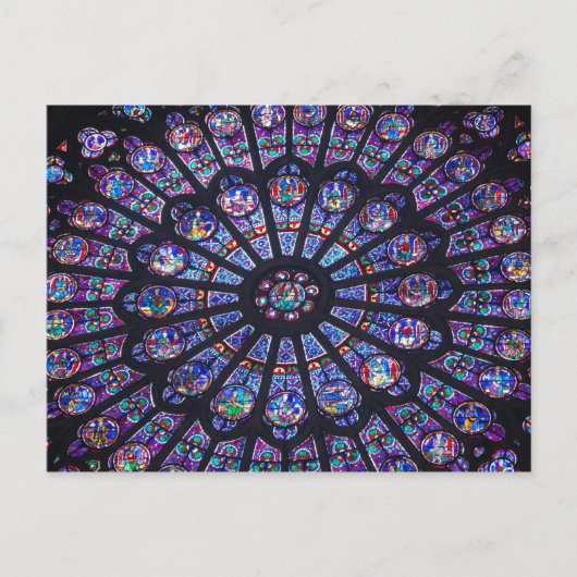 Carte Postale Fenêtre Rose Notre-Dame (Devant)