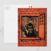 Carte Postale Fenêtre vintage Krampus (Devant / Derrière)