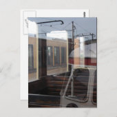 Carte Postale Fenêtres de triage ferroviaire Réflexions des trai (Devant / Derrière)