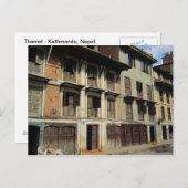 Carte Postale Fenêtres et portes silencieuses à Katmandou (Devant / Derrière)
