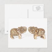 Carte Postale Feng Shui double éléphant (Devant / Derrière)