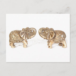 Carte Postale Feng Shui double éléphant