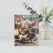 Carte Postale Fennec Fox dans un Kimono exécutant une cérémonie (Debout devant)