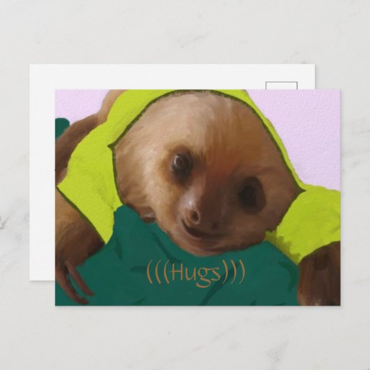 Carte Postale Fente bébé en pyjama (Devant / Derrière)