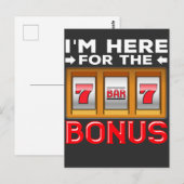 Carte Postale Fente Machine à sous Jeu amusant casino ventilateu (Devant / Derrière)