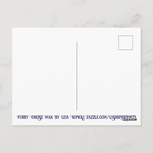 Carte Postale Fer Cheese Man Business Souris Cravate lunettes Ne (Dos)