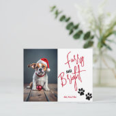 Carte Postale Fer et lumière Pet Photo Noël Rouge (Debout devant)