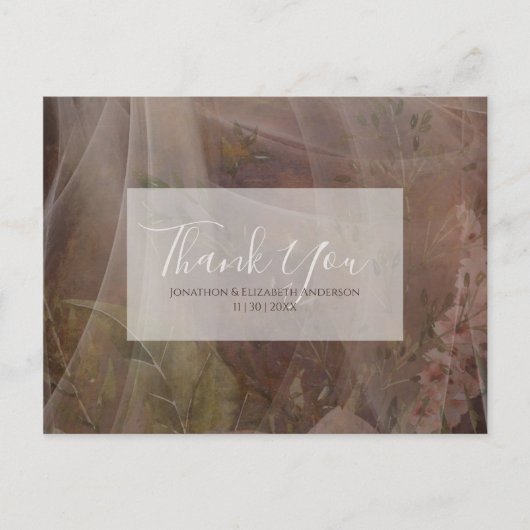 Carte Postale Fer rustique et dentelle Mariage élégant floral (Devant)