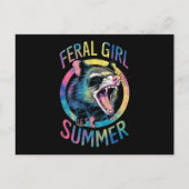 Carte Postale Feral Girl été Opossum Tie Dye Raccoon (Devant)