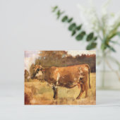 Carte Postale Ferdinand Hodler, Vache dans un pâturage (Debout devant)