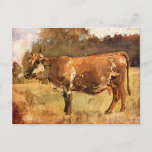 Carte Postale Ferdinand Hodler, Vache dans un pâturage