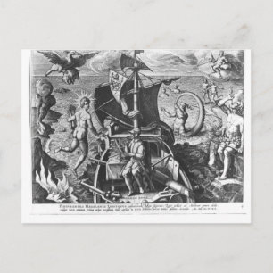Carte Postale Ferdinand Magellan à bord de sa caravelle, 1522