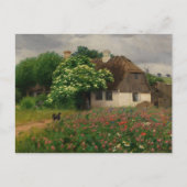 Carte Postale Ferme avec Fleurs de prairie (Devant)