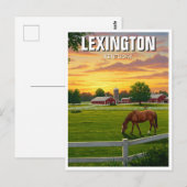Carte Postale Ferme Cheval Lexington Kentucky (Devant / Derrière)