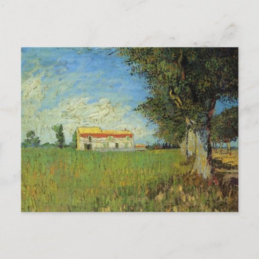 Carte Postale Ferme dans un champ de blé, Vincent van Gogh (Devant)