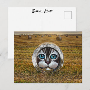 Carte Postale Ferme d'art de balles rondes Ranchers Agriculteurs