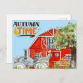 Carte Postale Ferme d'automne (Devant / Derrière)