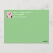 Carte Postale Ferme de Baby shower de porc (Dos)