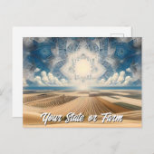 Carte Postale Ferme de blé des Prairies Abstraite (Devant / Derrière)