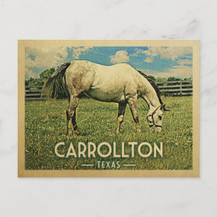 Carte Postale Ferme de chevaux de Carrollton Texas -Vintage voya