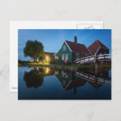 Carte Postale Ferme de fromage à twilight en Hollande (Devant / Derrière)