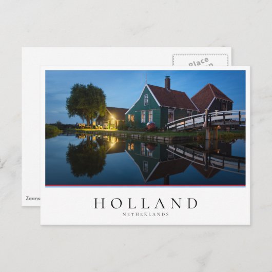 Carte Postale Ferme de fromage à twilight en Hollande (Devant / Derrière)