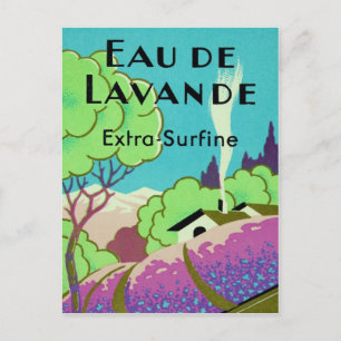 Carte Postale Ferme de lavande française Art Déco