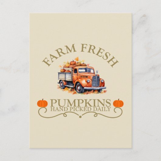 Carte Postale Ferme d'eau douce citrouilles feuilles automne aut (Devant)