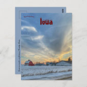 Carte Postale Ferme en hiver dans le comté de Johnson dans l'Iow (Devant / Derrière)