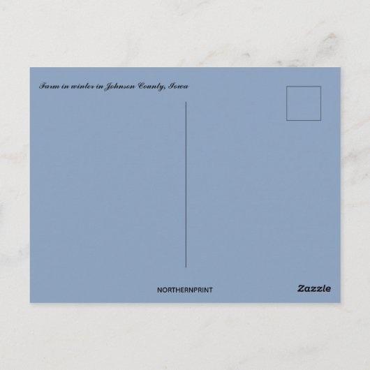 Carte Postale Ferme en hiver dans le comté de Johnson dans l'Iow (Dos)