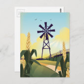 Carte Postale Ferme et moulin à vent (Devant / Derrière)