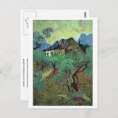 Carte Postale Ferme Parmi Oliviers Van Gogh Art (Devant / Derrière)