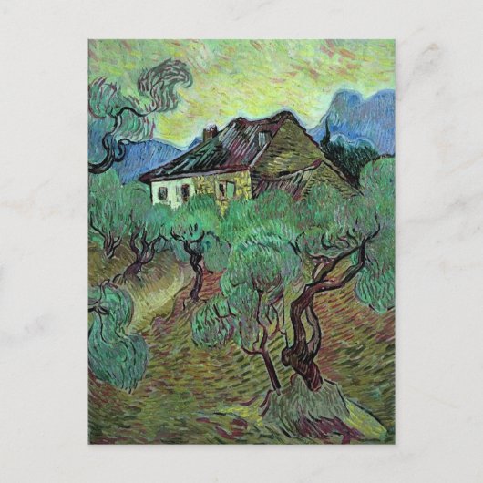Carte Postale Ferme Parmi Oliviers Van Gogh Art (Devant)