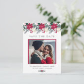 Carte Postale Ferme Rouge Floral Plaid Wedding Enregistrer la da (Debout devant)