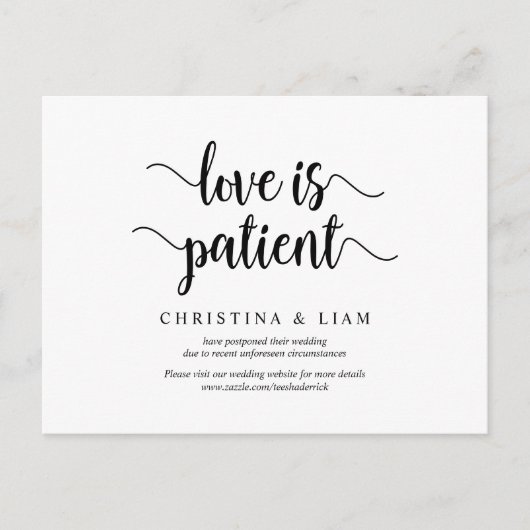 Carte Postale Ferme rustique, L'amour est patient, Mariage repor (Devant)