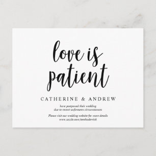 Carte Postale Ferme rustique, l'amour est patient, mariage repor