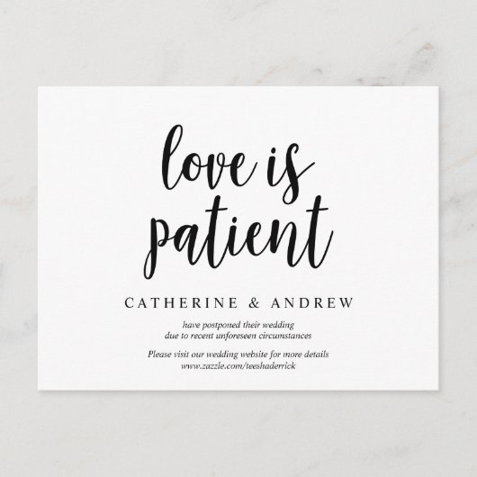 Carte Postale Ferme rustique, l'amour est patient, mariage repor (Devant)