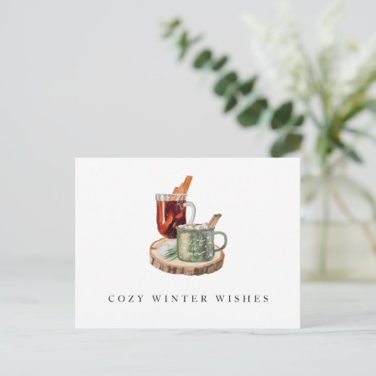 Carte Postale Ferme Rustique Séjour Confort Vœux d'hiver Noël (Debout devant)