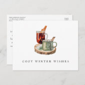 Carte Postale Ferme Rustique Séjour Confort Vœux d'hiver Noël (Devant / Derrière)