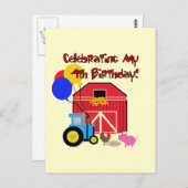 Carte Postale Ferme T-shirts et cadeaux d'anniversaire 4 (Devant / Derrière)