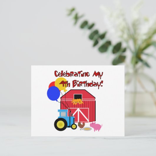 Carte Postale Ferme T-shirts et cadeaux d'anniversaire 4 (Debout devant)