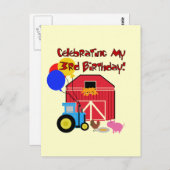 Carte Postale Ferme T-shirts et cadeaux pour le 3e anniversaire (Devant / Derrière)