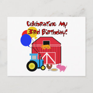 Carte Postale Ferme T-shirts et cadeaux pour le 3e anniversaire