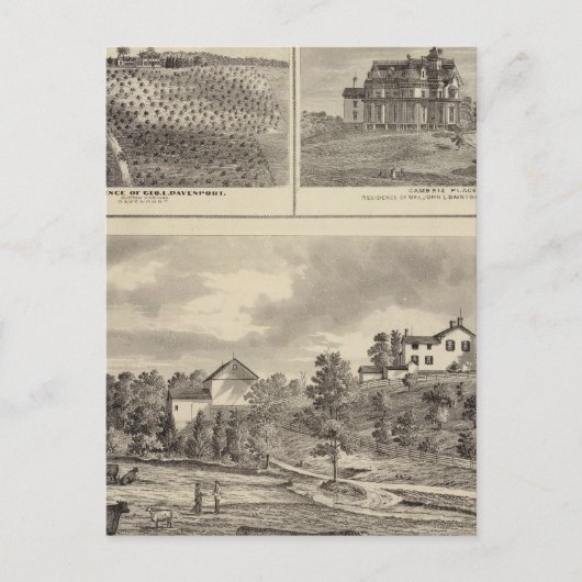 Carte Postale Ferme, vignoble et résidences dans le comté de Ced (Devant)