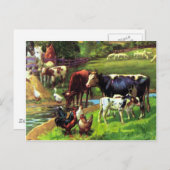 Carte Postale Ferme vintage (Devant / Derrière)