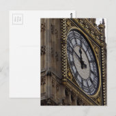 Carte Postale Fermer la tour de l'horloge Big Ben (Devant / Derrière)