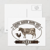Carte Postale Fermes Brown de poulet Brown (Devant / Derrière)