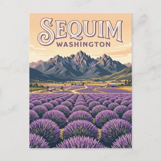 Carte Postale Fermes de lavande de Sequim Washington (Devant)